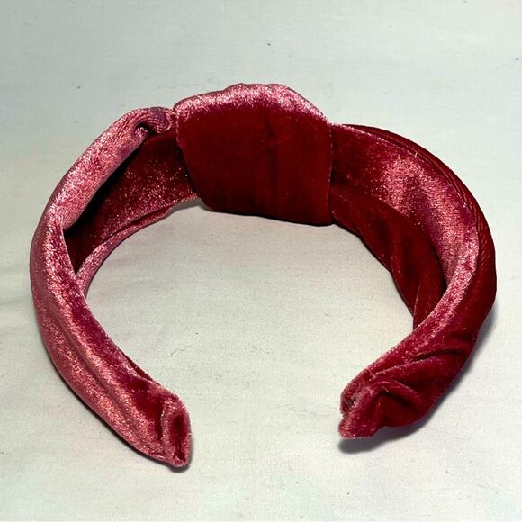 Velvet Knotted Headband Burgundy - Picture 2 of 4